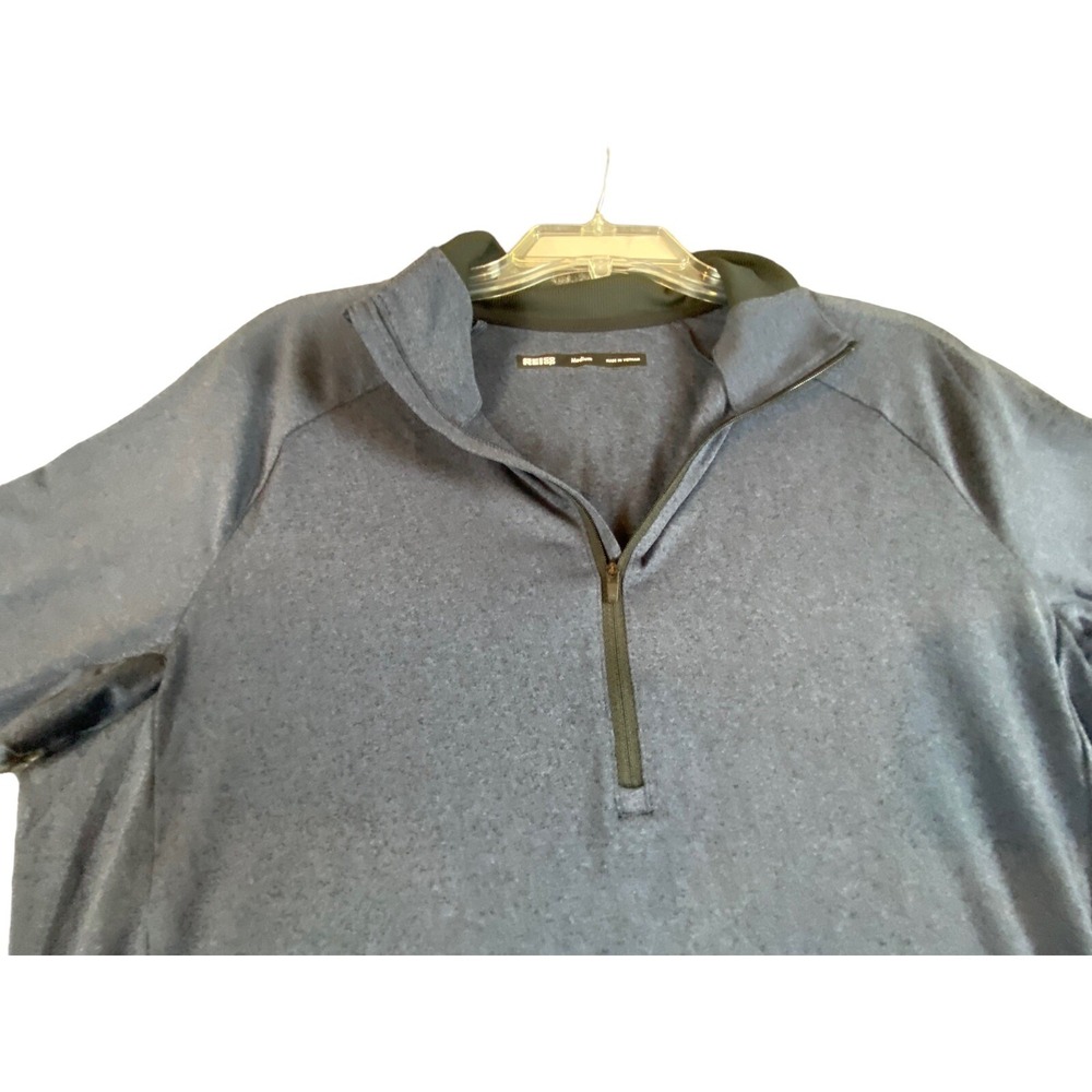 REI 1/4 ZIP  Pullover Shirt Mens Medium Blue Reflective hiking outdoors athletic - Picture 5 of 10
